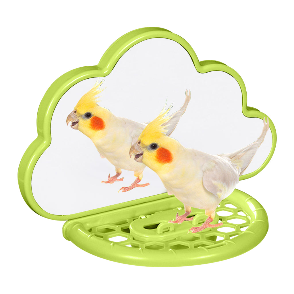 Qpets Parrot Mirror, Love Birds Mirror Pet Birds Mirror for Cage 2 In 1 Reflection Mirror with Food Box Clip-on Design Fun Cloud Shaped Pet Birds Mirror - 18.5x9x14CM Qpets Parrot Mirror, Love Birds Mirror Pet Birds Mirror for Cage 2 In 1 Reflection Mirror with Food Box Clip-on Design Fun Cloud Shaped Pet Birds Mirror - 18.5x9x14CM
